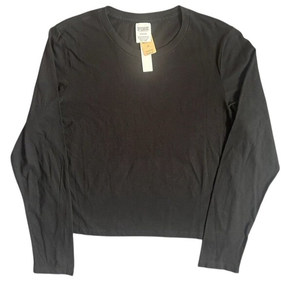 Pink Victoria's Secret 2 Cotton Long Sleeve Crew Neck Mid-Length Gray Black M - Picture 4 of 15
